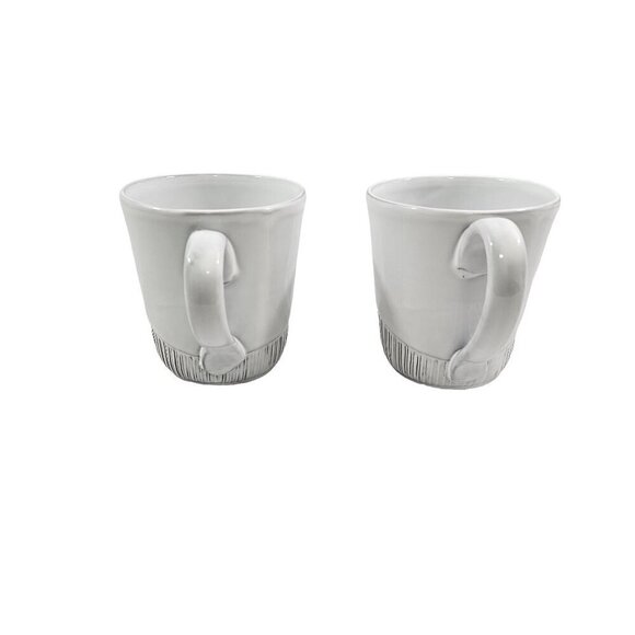 Anthropologie Ronaldo 14 Oz White Glazed Clay Coffee Tea Mug Cup – Set of 2 - Picture 5 of 16